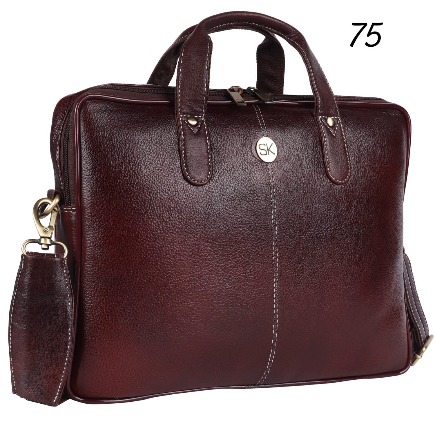 Leather Bag 75 Dark Brown